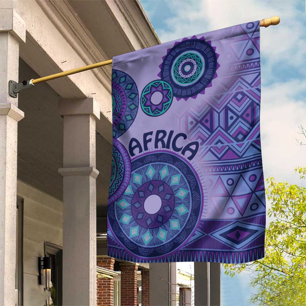 Africa Tribal Traditional Pattern Garden Flag Purple Motif - Wonder Print Shop