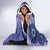 Africa Tribal Traditional Pattern Hooded Blanket Purple Motif