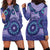 Africa Tribal Traditional Pattern Hoodie Dress Purple Motif - Wonder Print Shop