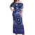 Africa Tribal Traditional Pattern Off Shoulder Maxi Dress Purple Motif - Wonder Print Shop