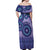 Africa Tribal Traditional Pattern Off Shoulder Maxi Dress Purple Motif - Wonder Print Shop