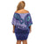 Africa Tribal Traditional Pattern Off Shoulder Short Dress Purple Motif - Wonder Print Shop