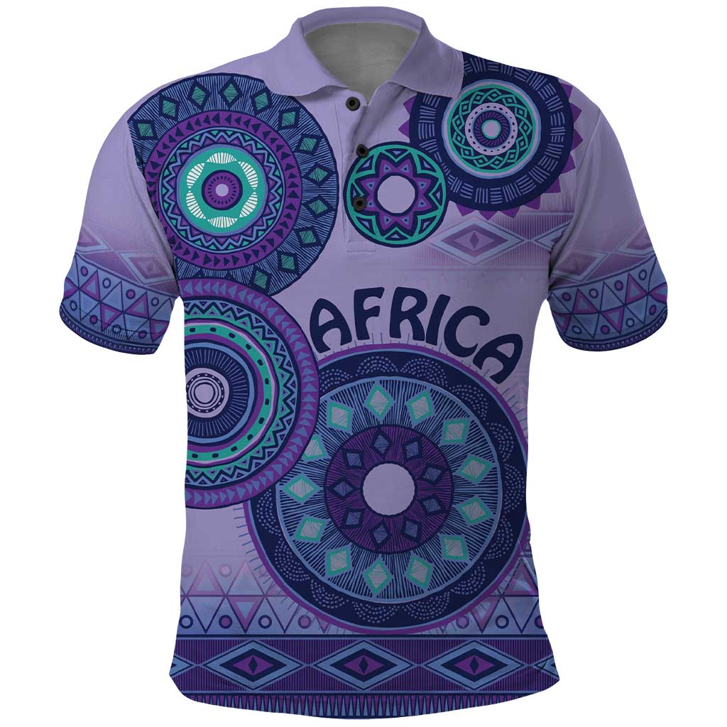 Africa Tribal Traditional Pattern Polo Shirt Purple Motif - Wonder Print Shop