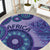 Africa Tribal Traditional Pattern Round Carpet Purple Motif