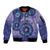 Africa Tribal Traditional Pattern Sleeve Zip Bomber Jacket Purple Motif - Wonder Print Shop