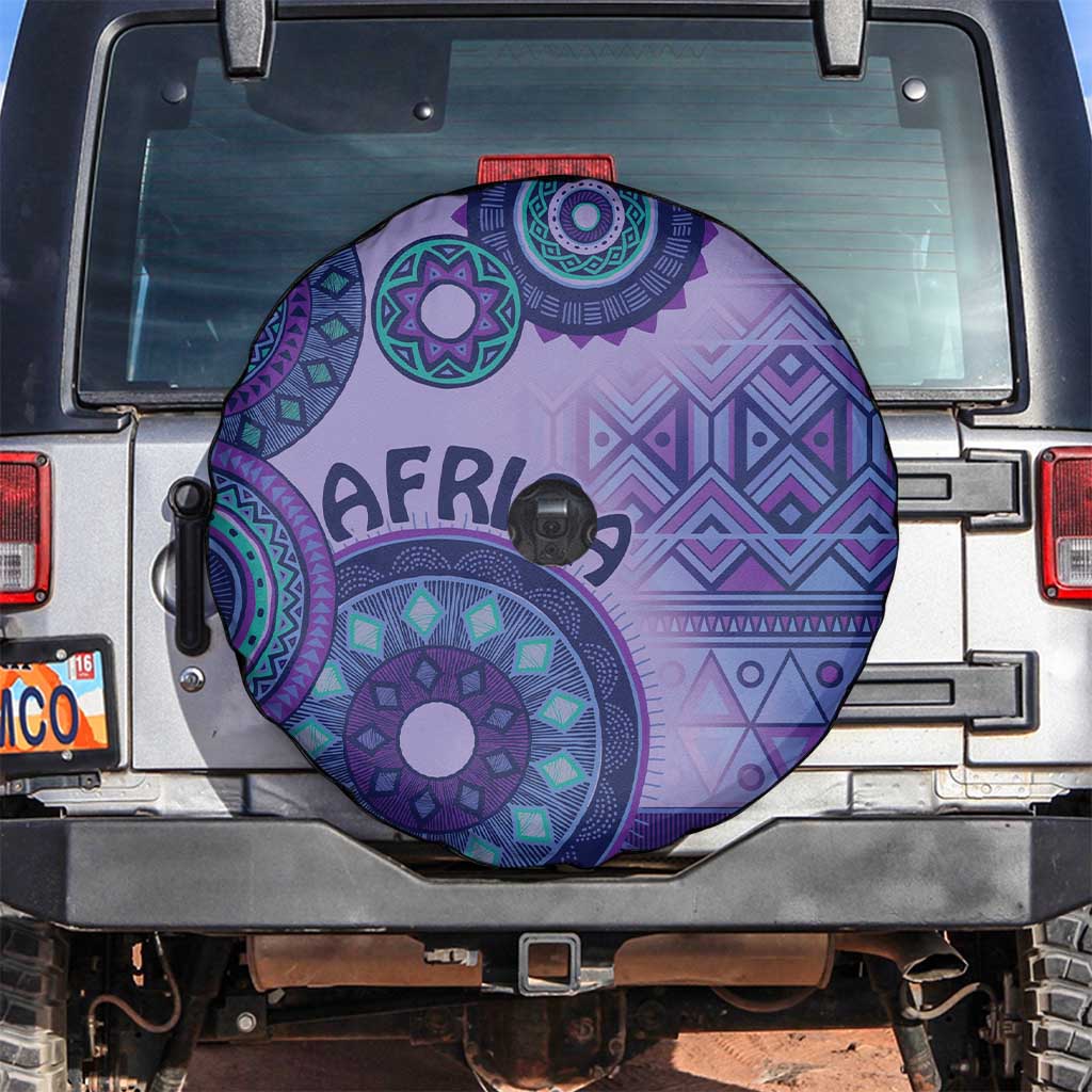 Africa Tribal Traditional Pattern Spare Tire Cover Purple Motif - Wonder Print Shop