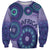 Africa Tribal Traditional Pattern Sweatshirt Purple Motif - Wonder Print Shop