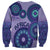 Africa Tribal Traditional Pattern Sweatshirt Purple Motif - Wonder Print Shop