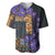 Africa Violets Flowers Baseball Jersey Mix Native Tribal Pattern LT9 - Wonder Print Shop