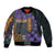 Africa Violets Flowers Bomber Jacket Mix Native Tribal Pattern LT9 - Wonder Print Shop