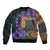 Africa Violets Flowers Bomber Jacket Mix Native Tribal Pattern LT9 - Wonder Print Shop