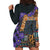 Africa Violets Flowers Hoodie Dress Mix Native Tribal Pattern - Wonder Print Shop