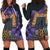 Africa Violets Flowers Hoodie Dress Mix Native Tribal Pattern - Wonder Print Shop