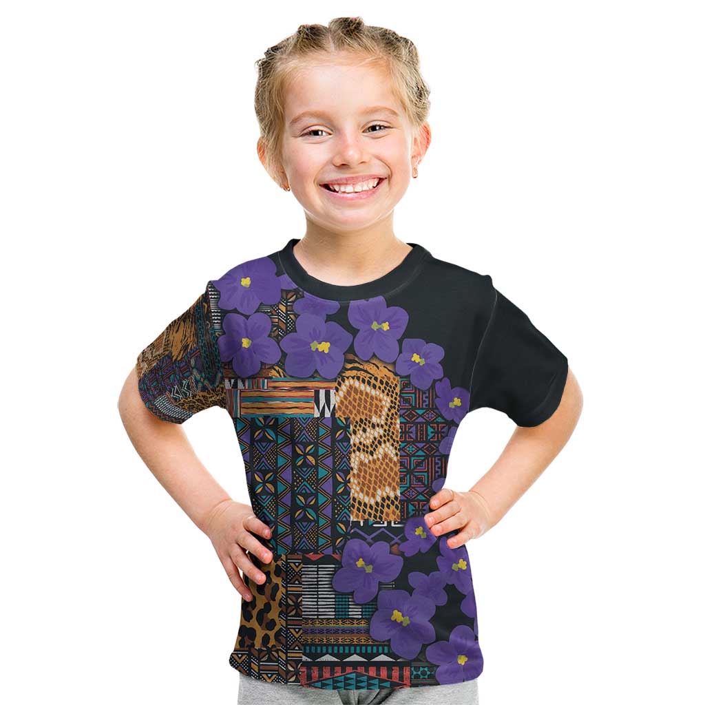 Africa Violets Flowers Kid T Shirt Mix Native Tribal Pattern