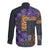 Africa Violets Flowers Long Sleeve Button Shirt Mix Native Tribal Pattern - Wonder Print Shop