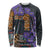 Africa Violets Flowers Long Sleeve Shirt Mix Native Tribal Pattern - Wonder Print Shop