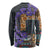 Africa Violets Flowers Long Sleeve Shirt Mix Native Tribal Pattern - Wonder Print Shop