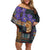 Africa Violets Flowers Off Shoulder Short Dress Mix Native Tribal Pattern - Wonder Print Shop