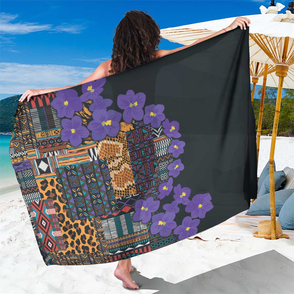 Africa Violets Flowers Sarong Mix Native Tribal Pattern - Wonder Print Shop