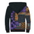 Africa Violets Flowers Sherpa Hoodie Mix Native Tribal Pattern - Wonder Print Shop