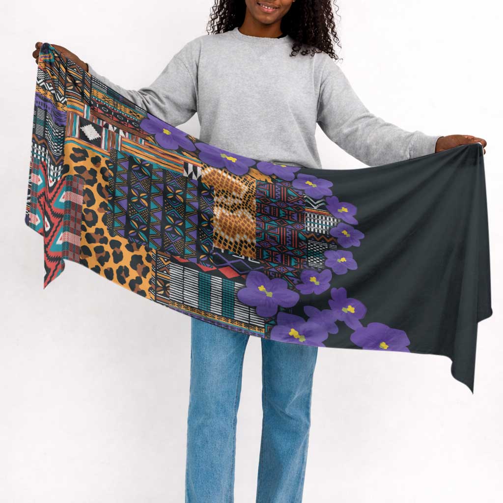 Africa Violets Flowers Simple Headwrap Mix Native Tribal Pattern