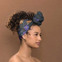 Africa Violets Flowers Simple Headwrap Mix Native Tribal Pattern