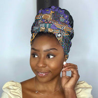 Africa Violets Flowers Simple Headwrap Mix Native Tribal Pattern