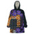 Africa Violets Flowers Wearable Blanket Hoodie Mix Native Tribal Pattern - Wonder Print Shop