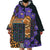 Africa Violets Flowers Wearable Blanket Hoodie Mix Native Tribal Pattern - Wonder Print Shop