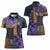 Africa Violets Flowers Women Polo Shirt Mix Native Tribal Pattern - Wonder Print Shop