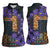 Africa Violets Flowers Women Sleeveless Polo Shirt Mix Native Tribal Pattern - Wonder Print Shop