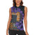 Africa Violets Flowers Women Sleeveless Polo Shirt Mix Native Tribal Pattern - Wonder Print Shop