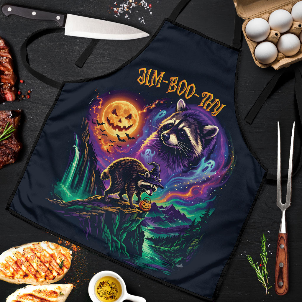 Halloween Raccoon Spooky Jim-BOO-Thy Witch Apron