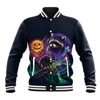 Halloween Raccoon Spooky Jim-BOO-Thy Witch Baseball Jacket