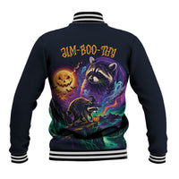 Halloween Raccoon Spooky Jim-BOO-Thy Witch Baseball Jacket