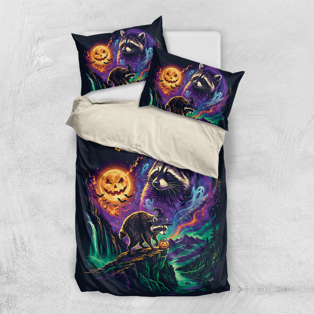 Halloween Raccoon Spooky Jim-BOO-Thy Witch Bedding Set