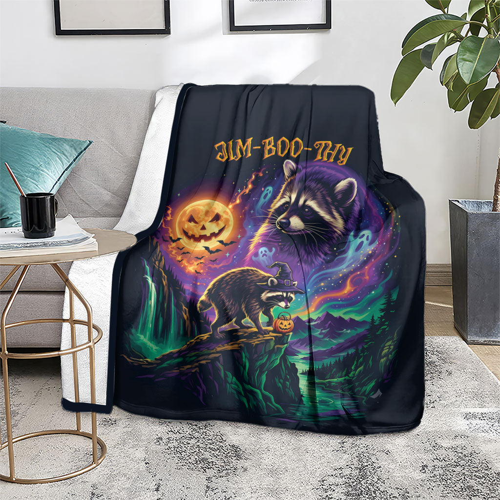 Halloween Raccoon Spooky Jim-BOO-Thy Witch Blanket