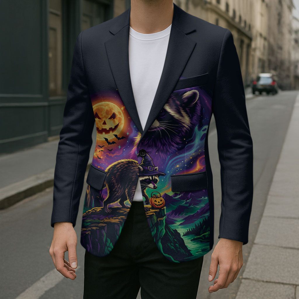 Halloween Raccoon Spooky Jim-BOO-Thy Witch Blazer