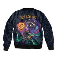 Halloween Raccoon Spooky Jim-BOO-Thy Witch Bomber Jacket