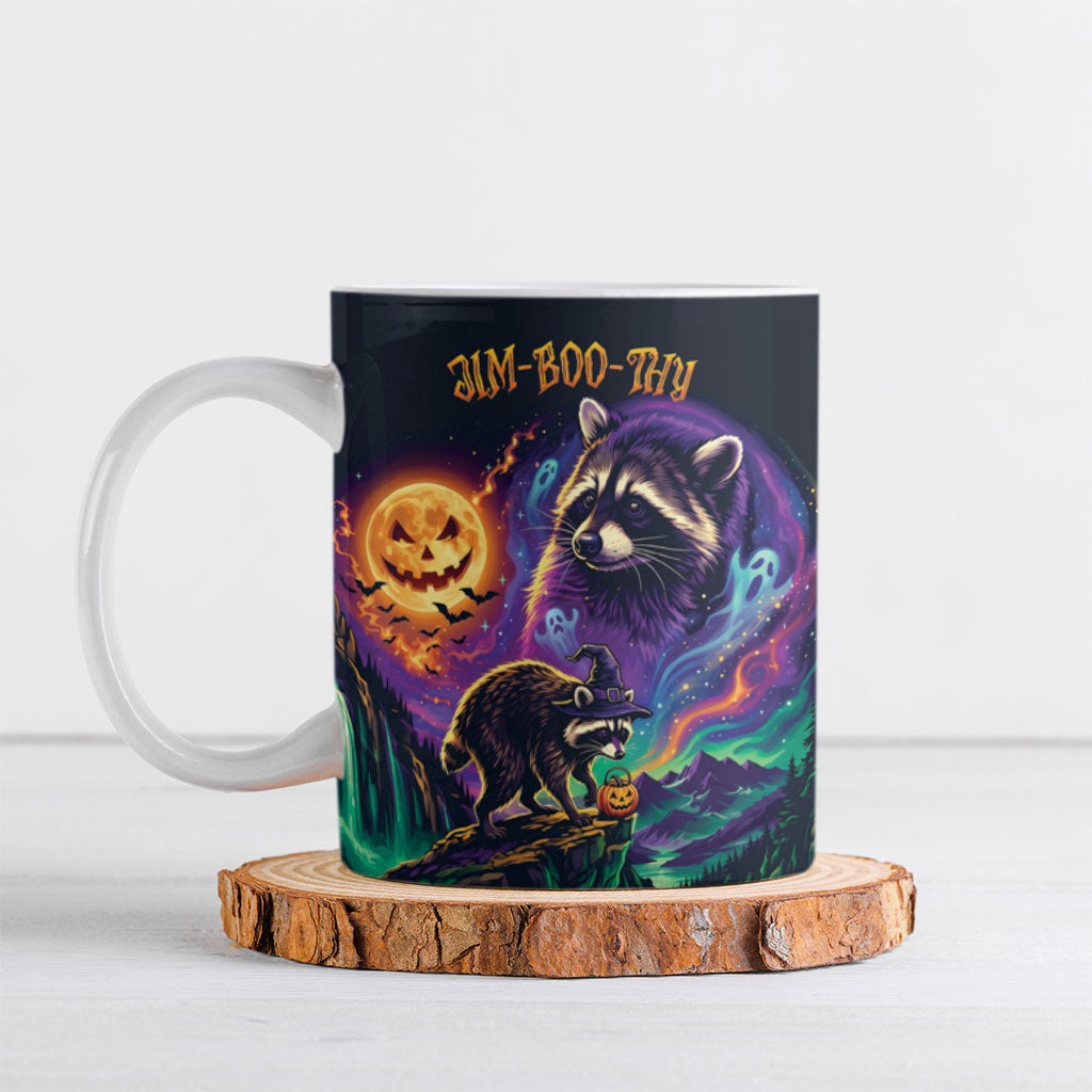 Halloween Raccoon Spooky Jim-BOO-Thy Witch Ceramic Mug