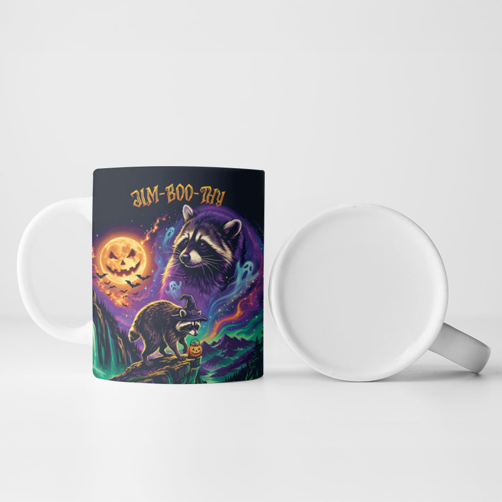Halloween Raccoon Spooky Jim-BOO-Thy Witch Ceramic Mug