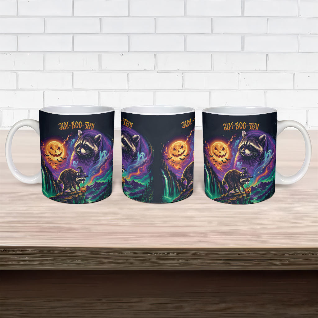 Halloween Raccoon Spooky Jim-BOO-Thy Witch Ceramic Mug