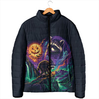 Halloween Raccoon Spooky Jim-BOO-Thy Witch Padded Jacket