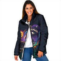Halloween Raccoon Spooky Jim-BOO-Thy Witch Padded Jacket