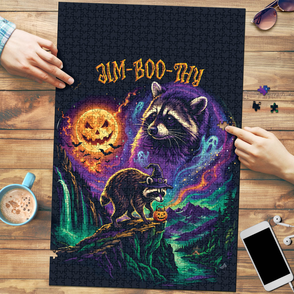 Halloween Raccoon Spooky Jim-BOO-Thy Witch Puzzle