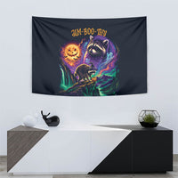 Halloween Raccoon Spooky Jim-BOO-Thy Witch Tapestry