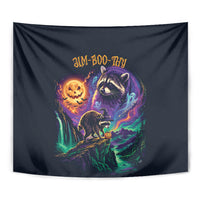 Halloween Raccoon Spooky Jim-BOO-Thy Witch Tapestry