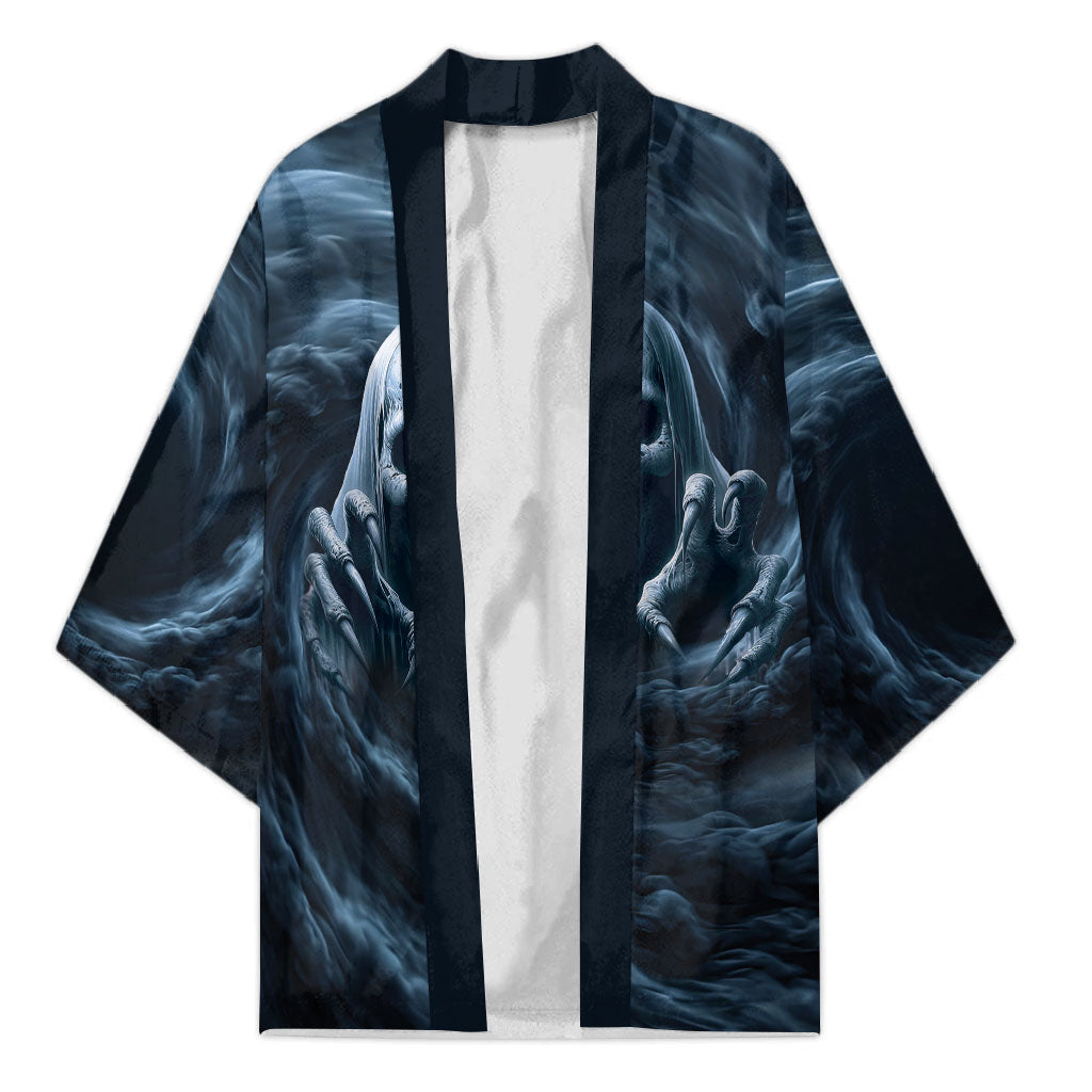 Scary 3D Illusion Horror Skull Kimono