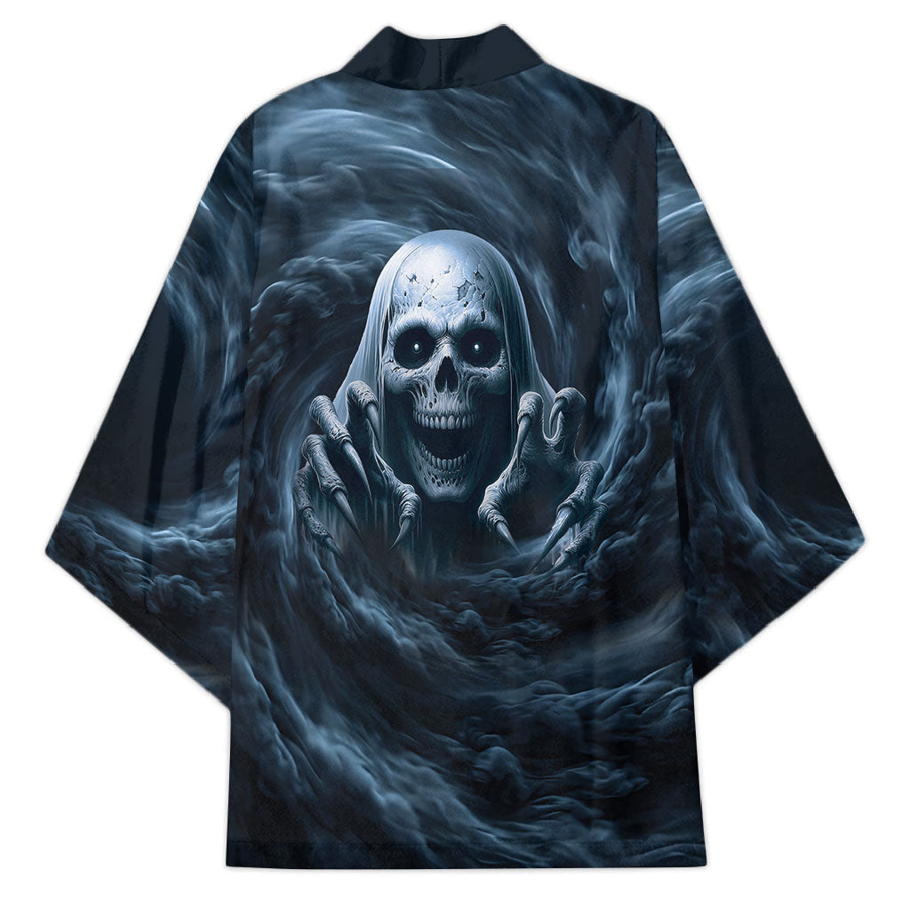 Scary 3D Illusion Horror Skull Kimono