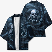 Scary 3D Illusion Horror Skull Kimono
